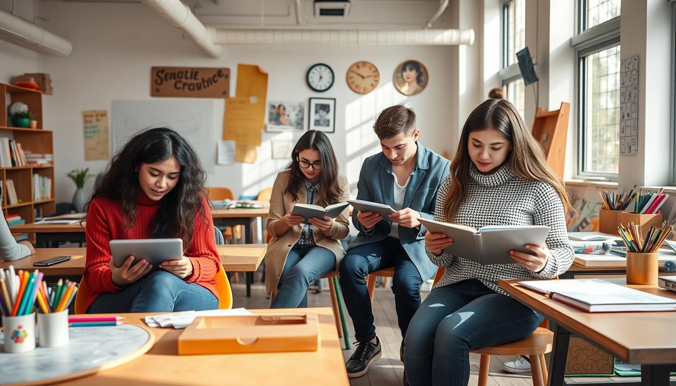 Students collaborating in study space